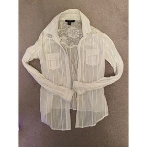 Streetwear Society White Lace Sheer Blouse